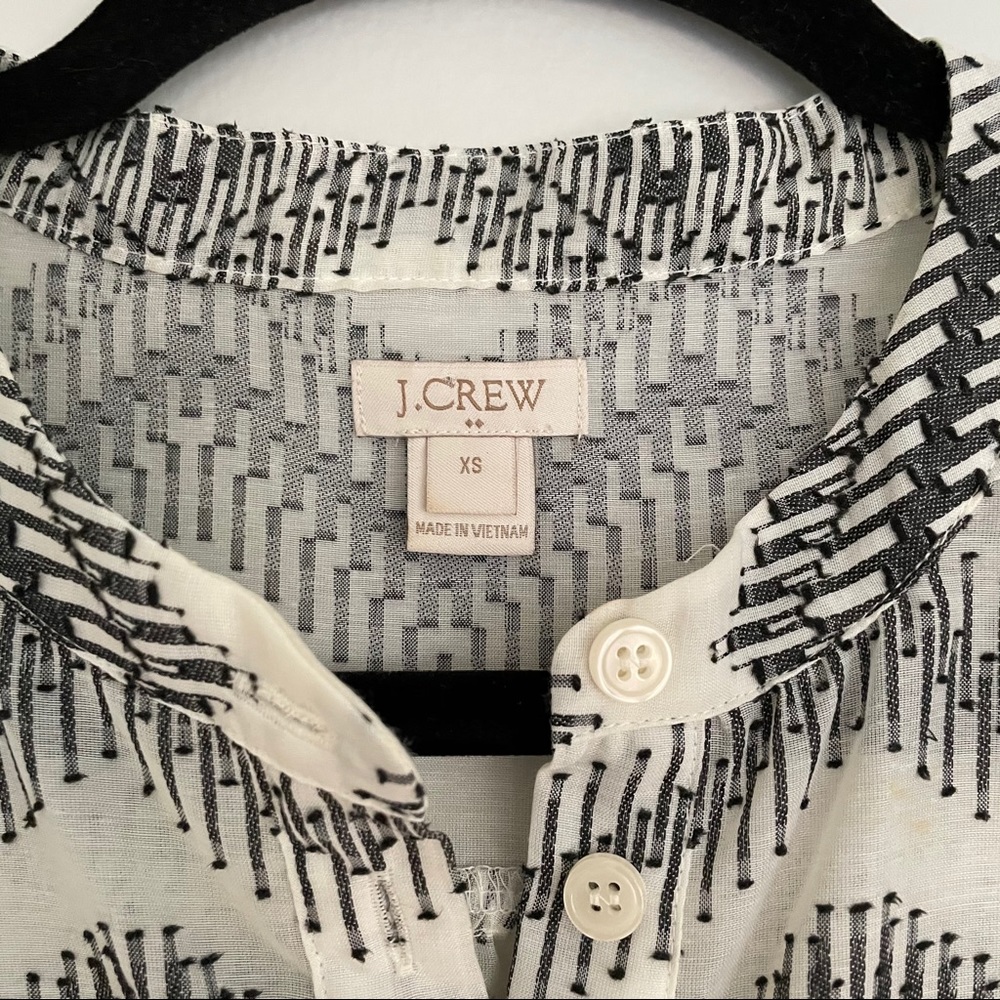 J.Crew Zip Zap Clip Dot Popover Sheer Blouse View 2